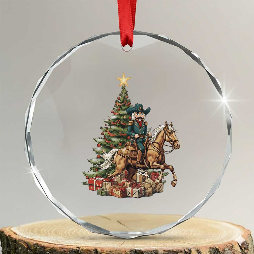 Funny Nutcracker Riding Horse Crystal Glass Ornament Western Life Christmas Gift - Wonder Print Shop