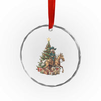 Funny Nutcracker Riding Horse Crystal Glass Ornament Western Life Christmas Gift - Wonder Print Shop