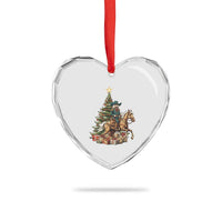 Funny Nutcracker Riding Horse Heart Crystal Glass Ornament Western Life Christmas Gift - Wonder Print Shop