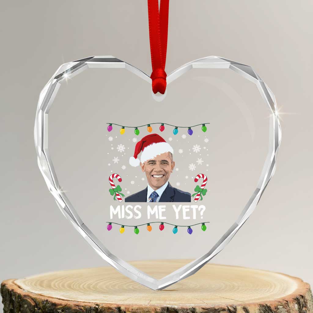 Funny Obama Ugly Xmas Heart Crystal Glass Ornament Funny Santa Xmas Light - Wonder Print Shop
