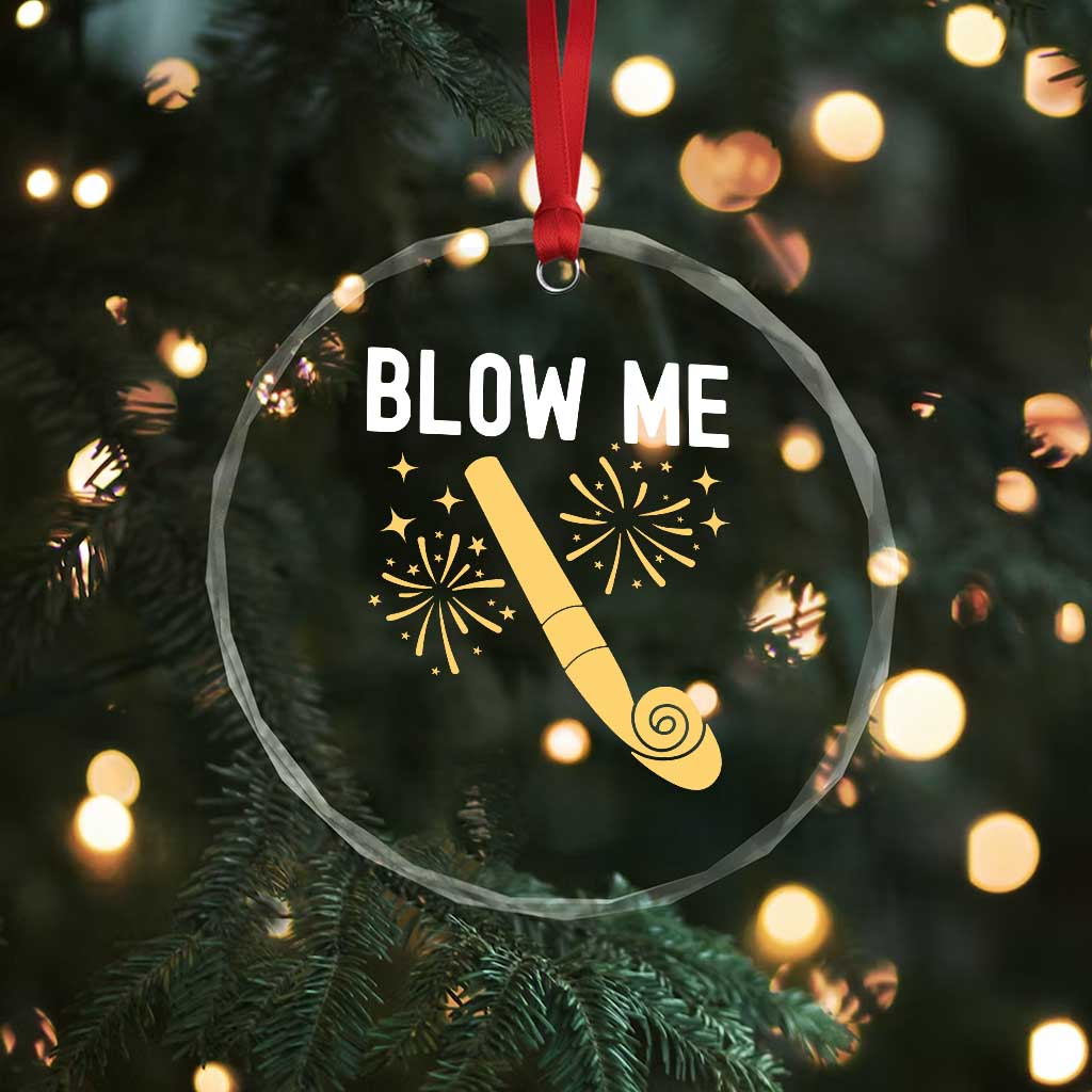Funny Offensive Blow Me Crystal Glass Ornament Adult Humor Party Celebration - Wonder Print Shop