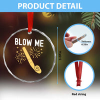 Funny Offensive Blow Me Crystal Glass Ornament Adult Humor Party Celebration - Wonder Print Shop