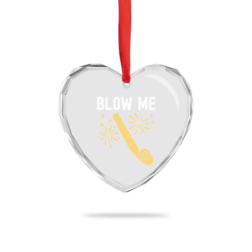 Funny Offensive Blow Me Heart Crystal Glass Ornament Adult Humor Party Celebration - Wonder Print Shop