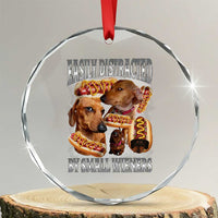 Funny Offensive Dachshund Crystal Glass Ornament Easily Distracted By Small Wieners Bootleg Meme