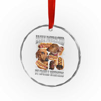 Funny Offensive Dachshund Crystal Glass Ornament Easily Distracted By Small Wieners Bootleg Meme