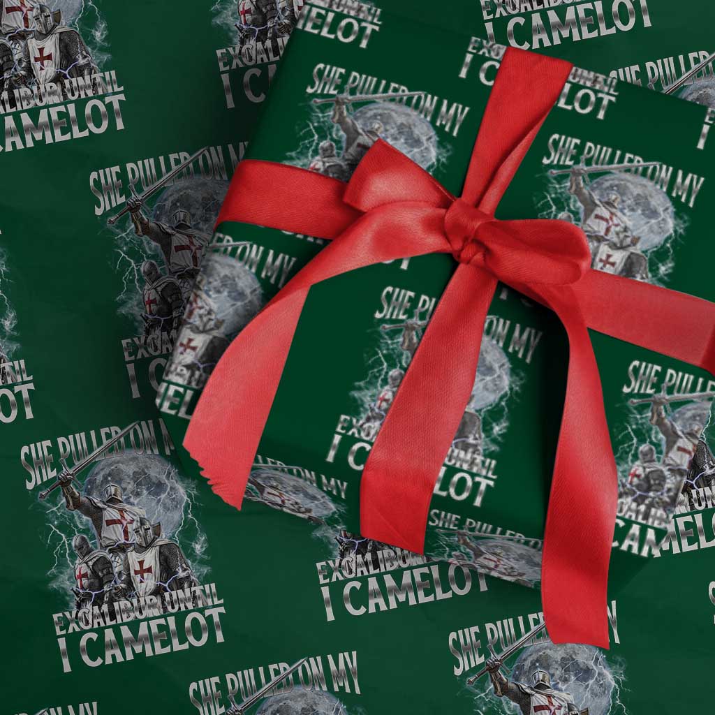 Funny Offensive Knight Meme Wrapping Paper Roll She Pulled On My Excalibur Bootleg - Wonder Print Shop