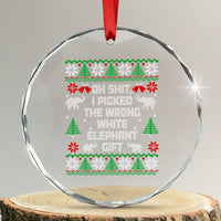 Funny Oh Shit I Picked The Wrong White Elephant Gift Crystal Glass Ornament Christmas Gift Exchange TS11