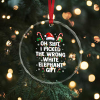 Funny Oh Shit I Picked The Wrong White Elephant Gift Crystal Glass Ornament Christmas Gift Exchange Santa Hat TS11