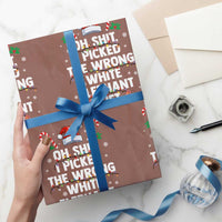 Funny Oh Shit I Picked The Wrong White Elephant Gift Wrapping Paper Roll Christmas Gift Exchange Santa Hat - Wonder Print Shop
