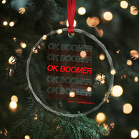 Funny OK Boomer Crystal Glass Ornament Gen Z Millennials Generation Meme Joke - Wonder Print Shop