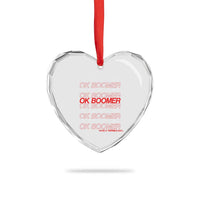 Funny OK Boomer Heart Crystal Glass Ornament Gen Z Millennials Generation Meme Joke - Wonder Print Shop