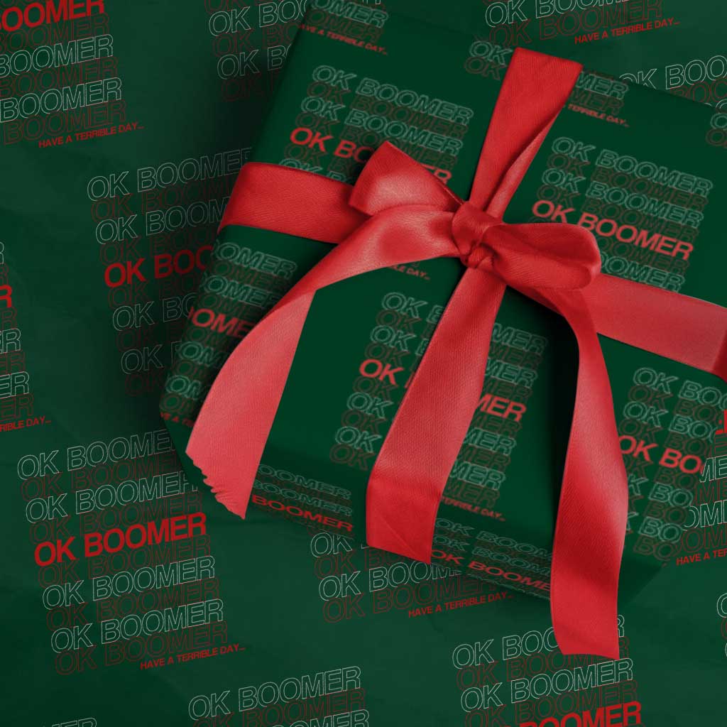 Funny OK Boomer Wrapping Paper Roll Gen Z Millennials Generation Meme Joke - Wonder Print Shop