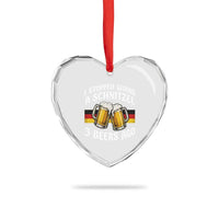 Funny Oktoberfest Beer Drinking Heart Crystal Glass Ornament I Stopped Giving A Schnitzel 3 Beers Ago