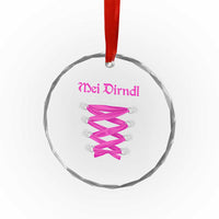 Funny Oktoberfest Corset in Pink Crystal Glass Ornament I Have Not Found My Dirndl TS02
