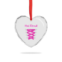 Funny Oktoberfest Corset in Pink Heart Crystal Glass Ornament I Have Not Found My Dirndl - Wonder Print Shop