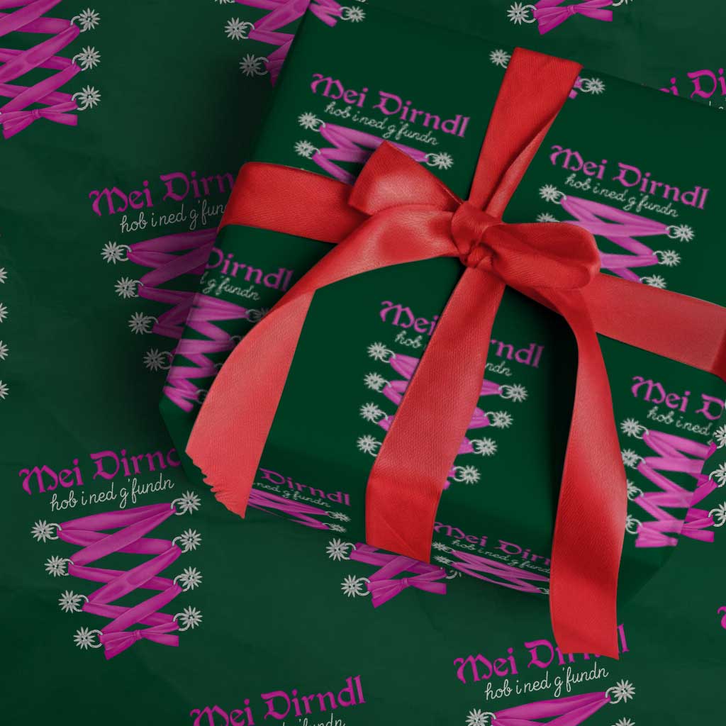 Funny Oktoberfest Corset in Pink Wrapping Paper Roll I Have Not Found My Dirndl - Wonder Print Shop