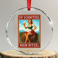 Funny Oktoberfest Crystal Glass Ornament German Octoberfest Matching Drinking Beer Pun Up Girl TS10