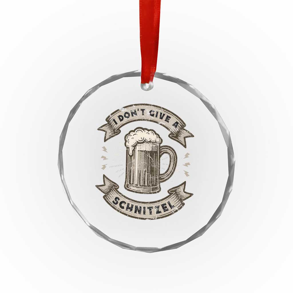 Funny Oktoberfest Crystal Glass Ornament I Dont Give A Schnitzel German Beer Wurst TS10