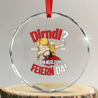 Funny Oktoberfest Dab Girl Crystal Glass Ornament Dirndl I Bin Nur Zum Feiern Da Party TS02