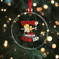 Funny Oktoberfest Dab Girl Crystal Glass Ornament Dirndl I Bin Nur Zum Feiern Da Party TS02