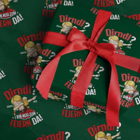 Funny Oktoberfest Dab Girl Wrapping Paper Roll Dirndl I Bin Nur Zum Feiern Da Party - Wonder Print Shop