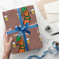 Funny Oktoberfest Wrapping Paper Roll On My Wurst Behavior German Sausage