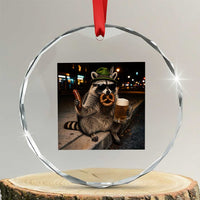 Funny Oktoberfest Raccoon Crystal Glass Ornament Cute Trash Panda Beer Festival Bavarian Gift