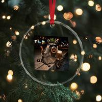 Funny Oktoberfest Raccoon Crystal Glass Ornament Cute Trash Panda Beer Festival Bavarian Gift
