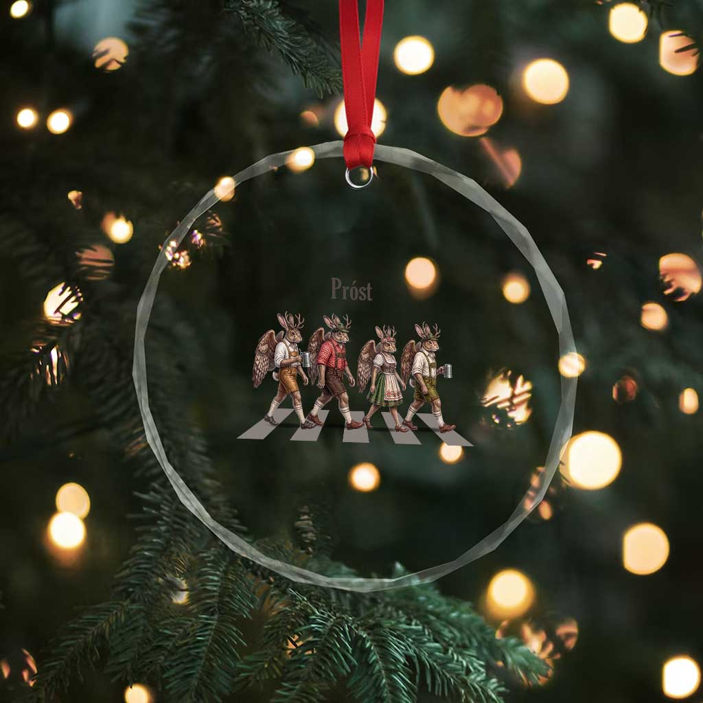 Funny Oktoberfest Wolpertinger Crystal Glass Ornament German Bavarian Beer Festival Heritage