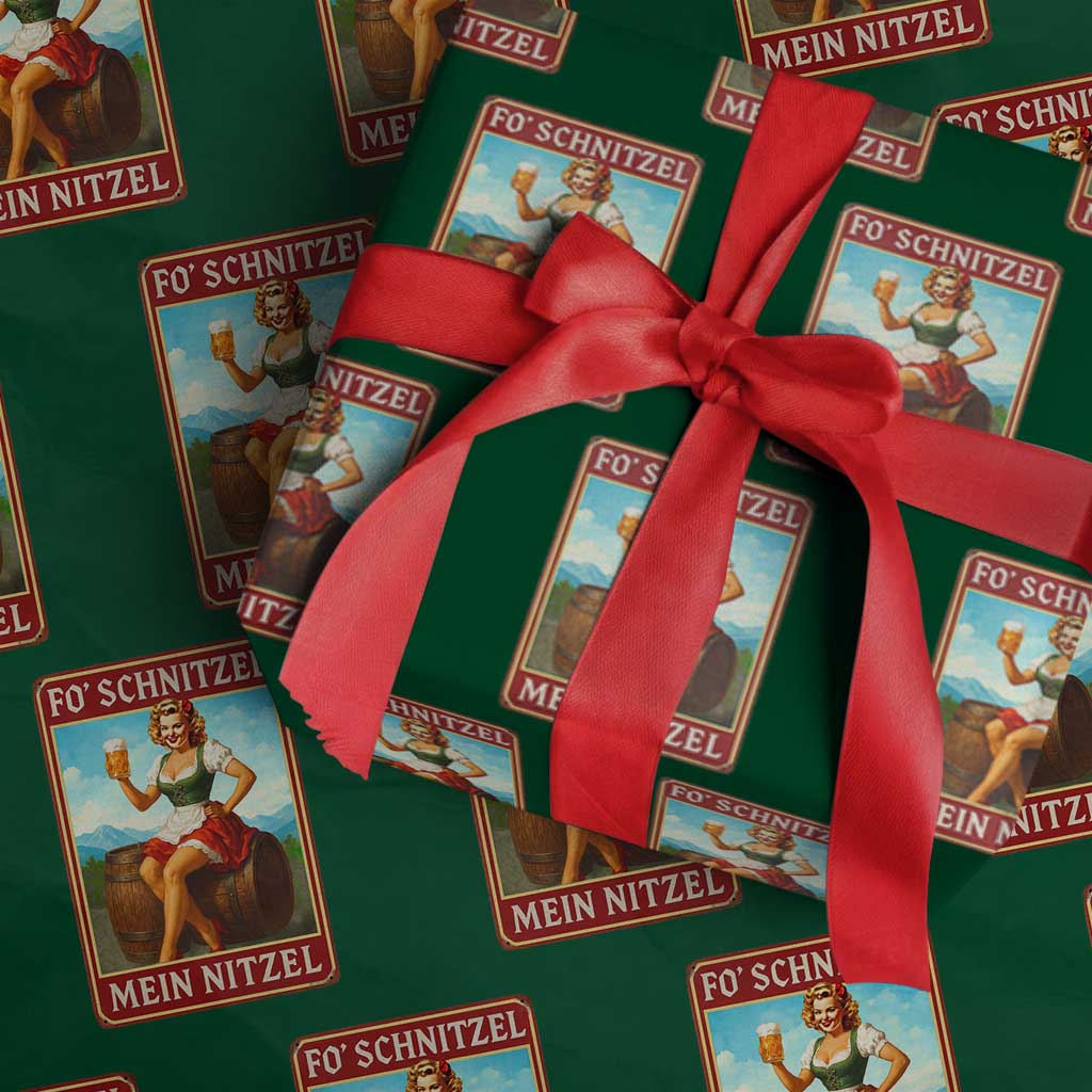 Funny Oktoberfest Wrapping Paper Roll German Octoberfest Matching Drinking Beer Pun Up Girl - Wonder Print Shop