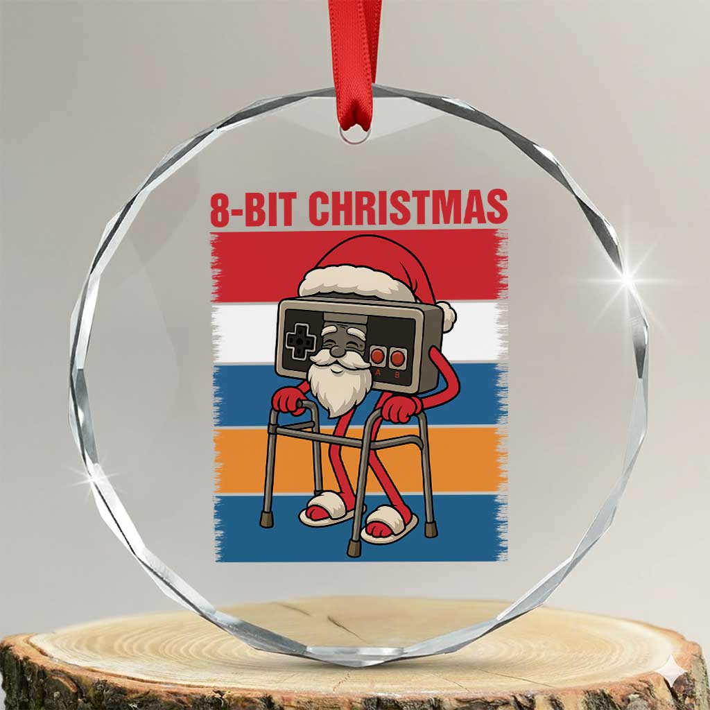 Funny Old Gamer Christmas Crystal Glass Ornament Retro 80s 90s Video Game TS14