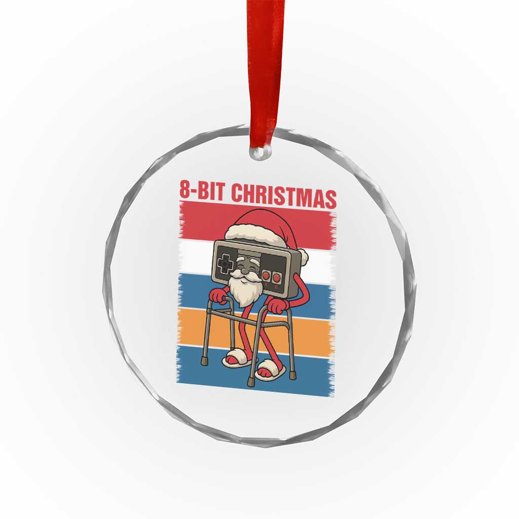Funny Old Gamer Christmas Crystal Glass Ornament Retro 80s 90s Video Game TS14