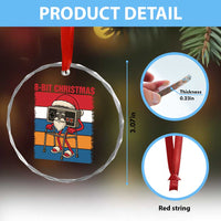 Funny Old Gamer Christmas Crystal Glass Ornament Retro 80s 90s Video Game TS14