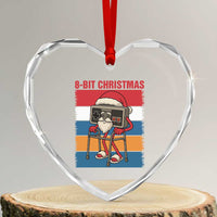 Funny Old Gamer Christmas Heart Crystal Glass Ornament Retro 80s 90s Video Game - Wonder Print Shop
