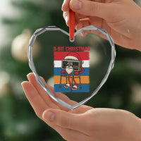 Funny Old Gamer Christmas Heart Crystal Glass Ornament Retro 80s 90s Video Game - Wonder Print Shop