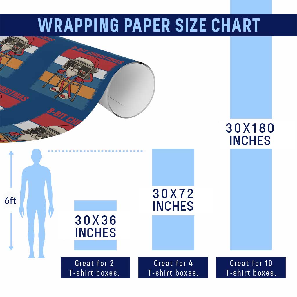 Funny Old Gamer Christmas Wrapping Paper Roll Retro 80s 90s Video Game - Wonder Print Shop