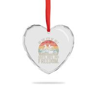 Funny On The 4th Of July Boats Hoes And Freedom Heart Crystal Glass Ornament - Wonder Print Shop