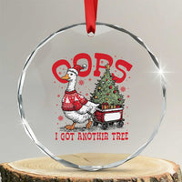 Funny Oops I Got Another Tree Funny Christmas Goose Crystal Glass Ornament - Wonder Print Shop