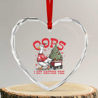Funny Oops I Got Another Tree Funny Christmas Goose Heart Crystal Glass Ornament - Wonder Print Shop
