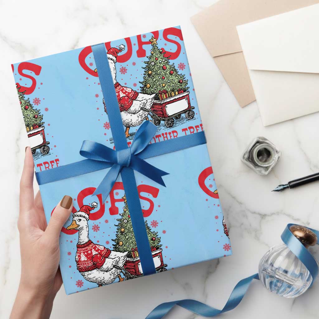 Funny Oops I Got Another Tree Funny Christmas Goose Wrapping Paper Roll - Wonder Print Shop