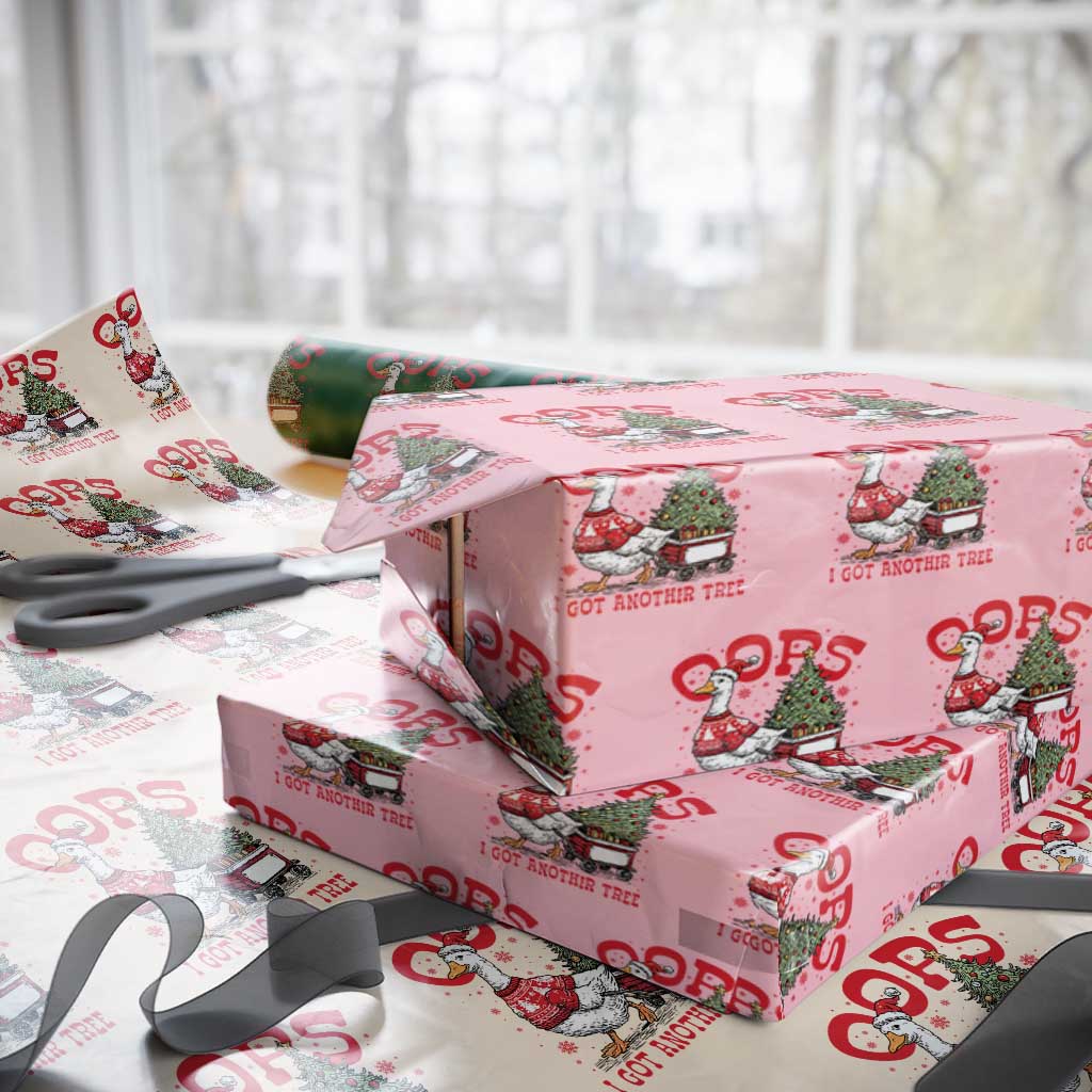 Funny Oops I Got Another Tree Funny Christmas Goose Wrapping Paper Roll - Wonder Print Shop