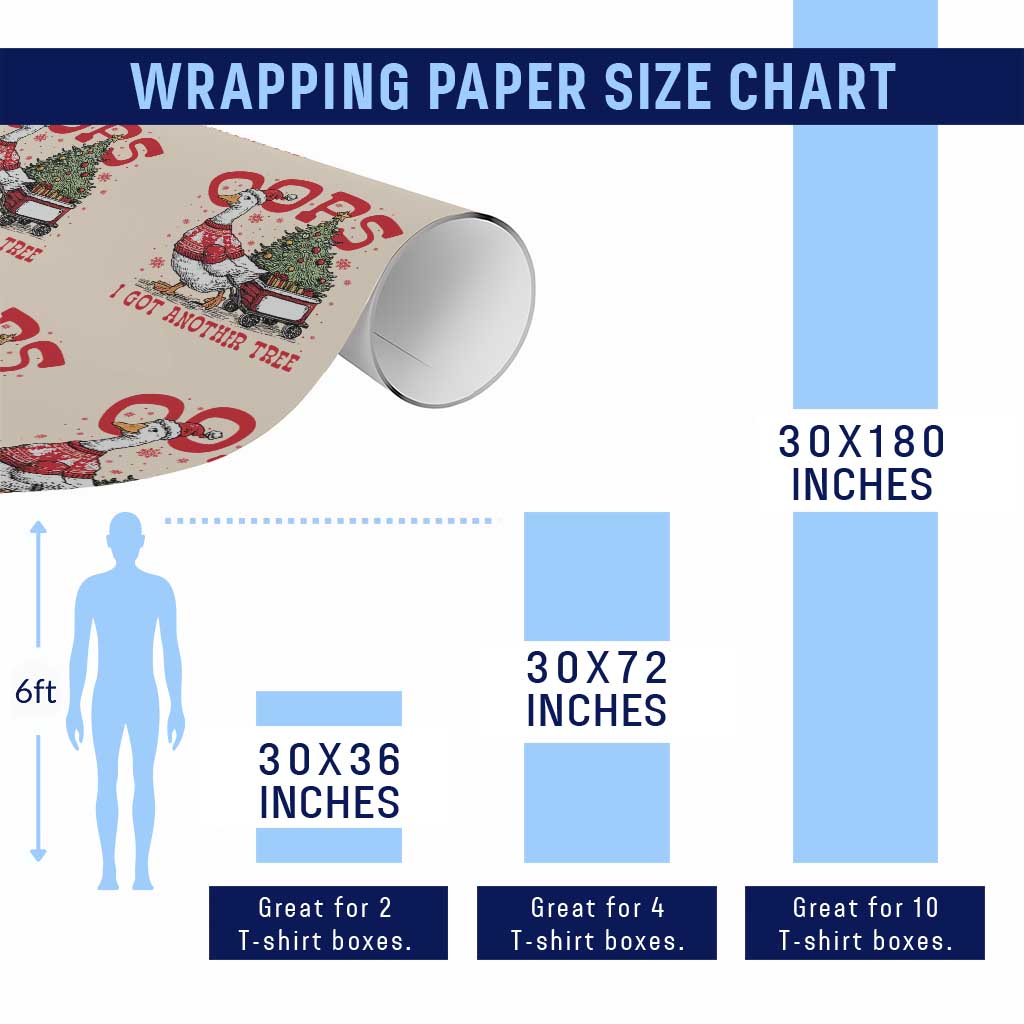 Funny Oops I Got Another Tree Funny Christmas Goose Wrapping Paper Roll - Wonder Print Shop