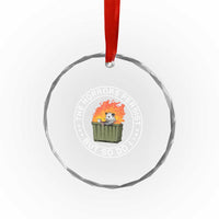Funny Opossum Crystal Glass Ornament The Horrors Persist But So Do I Lil Dumpster Fire - Wonder Print Shop