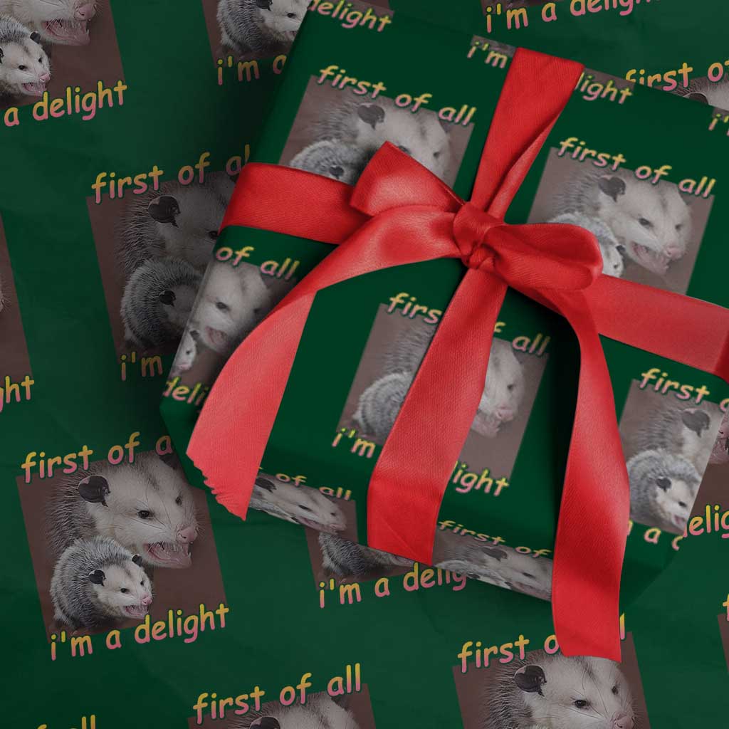 Funny Opossum Wrapping Paper Roll First Of All I'm A Delight