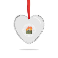 Funny Opossum Heart Crystal Glass Ornament The Horrors Persist But So Do I Lil Dumpster Fire - Wonder Print Shop