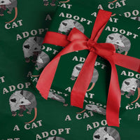 Funny Opossum Meme Wrapping Paper Roll Adopt A Cat Possum Team Trash Vibes