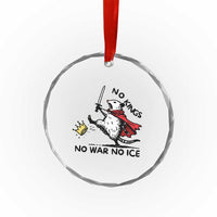 Funny Opossum Warrior Political Gift Crystal Glass Ornament No Kings No Wars No Ice