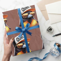 Funny Oriole Bird Wearing Baseball Cap Graphic Vintage Sport Wrapping Paper Roll