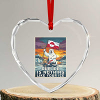 Funny Our Ice Is Nothing Like Your Ice Heart Crystal Glass Ornament Greenland Support Gift