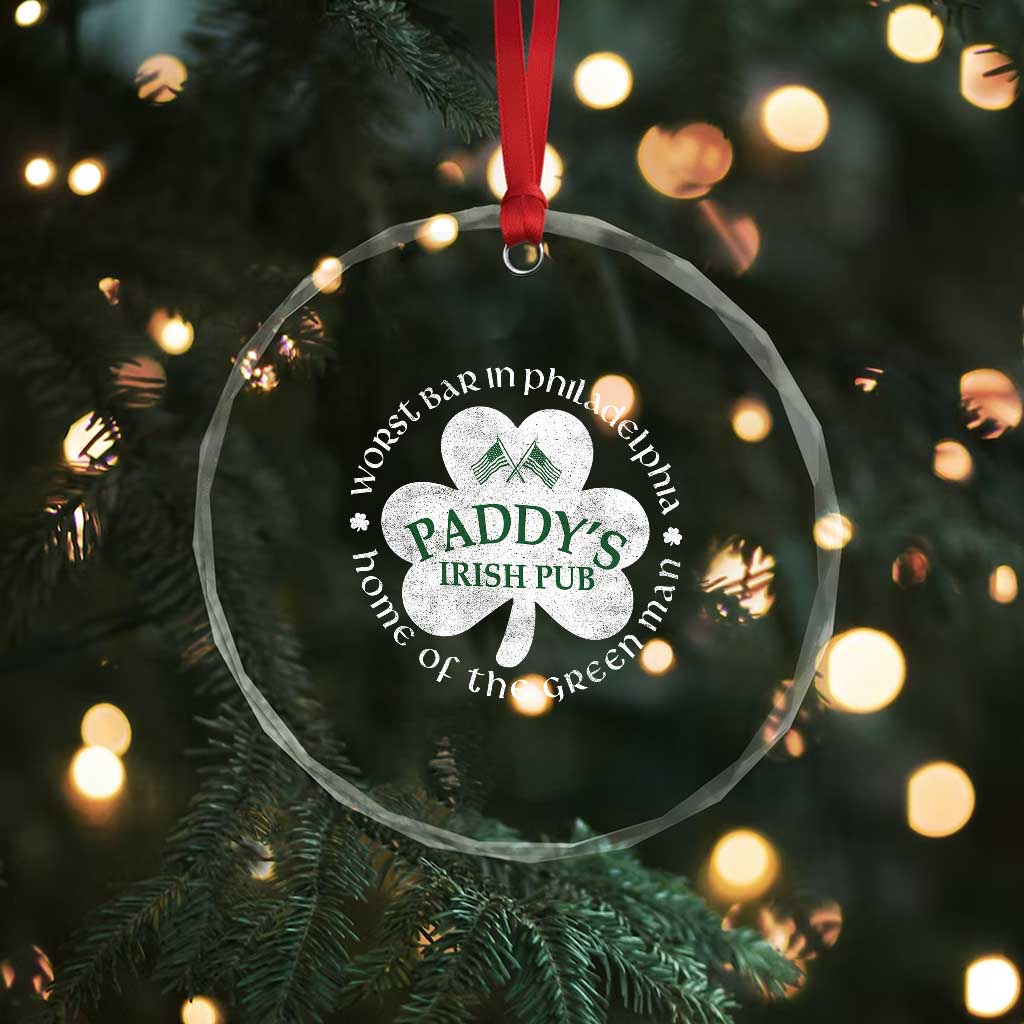 Funny Paddys Irish Pub Crystal Glass Ornament Worst Bar In Philadelphia St Patricks Day Beer Drinking